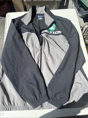 NBA Boston Celtics Black and Gray Windbreaker Jacket